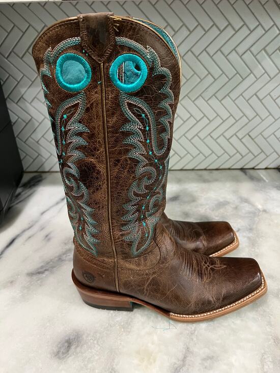 Ariat Shoes - Ariat Sport Western Boots Women’s 8B Brown Turquoise Square Toe Style 10034089